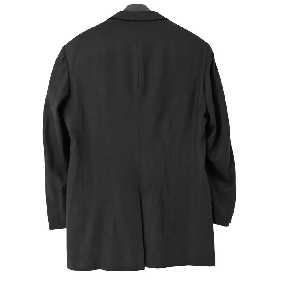 Banana Republic Gold Button USA Made Wool Black Preppy Blazer Suit Jacket 40 L